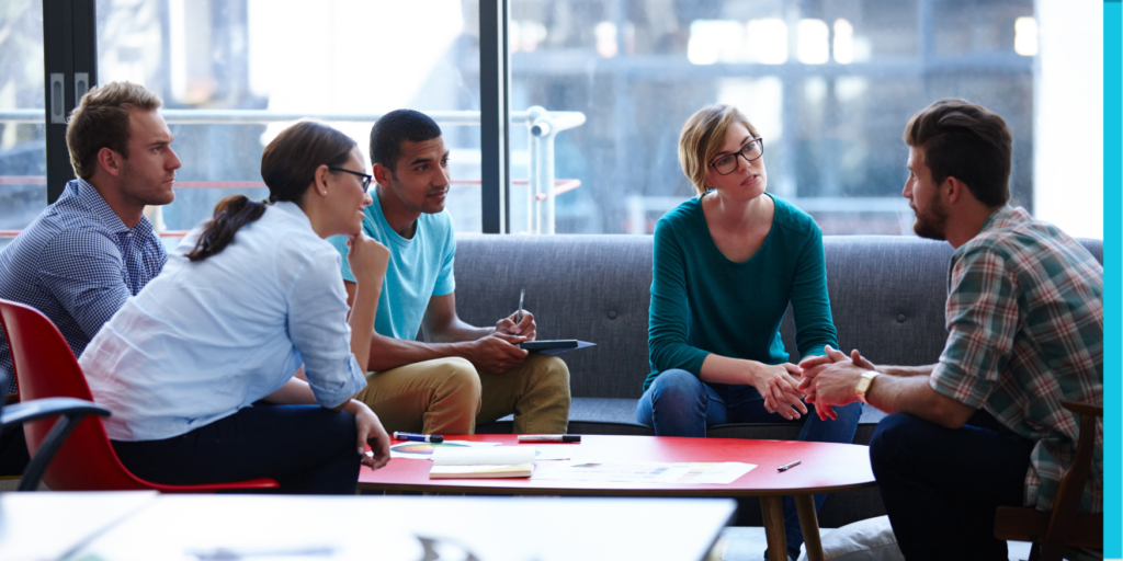 Accountants in meeting discussing AI